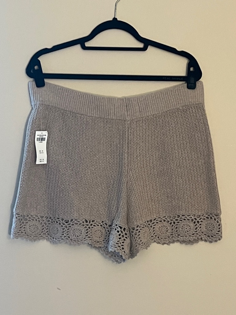 Abercrombie & Fitch Taupe Crochet-Trim Knit Bralette and Shorts Set - Picture 5 of 7